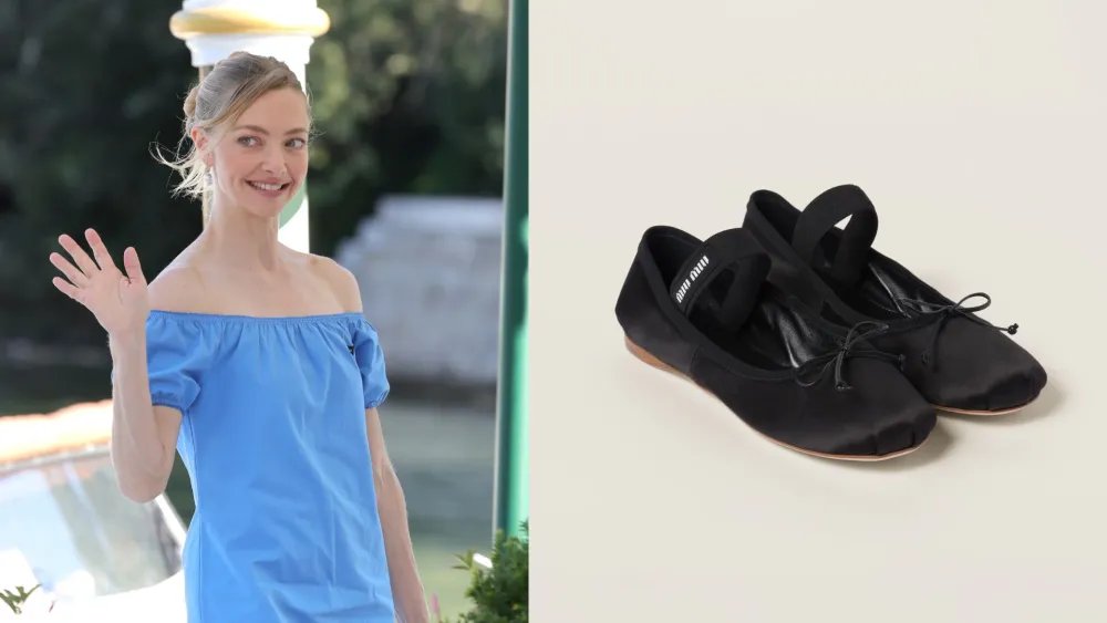 Amanda Seyfried Does ‘Balletcore’ In Miu Miu Flats At Venice Film Fest