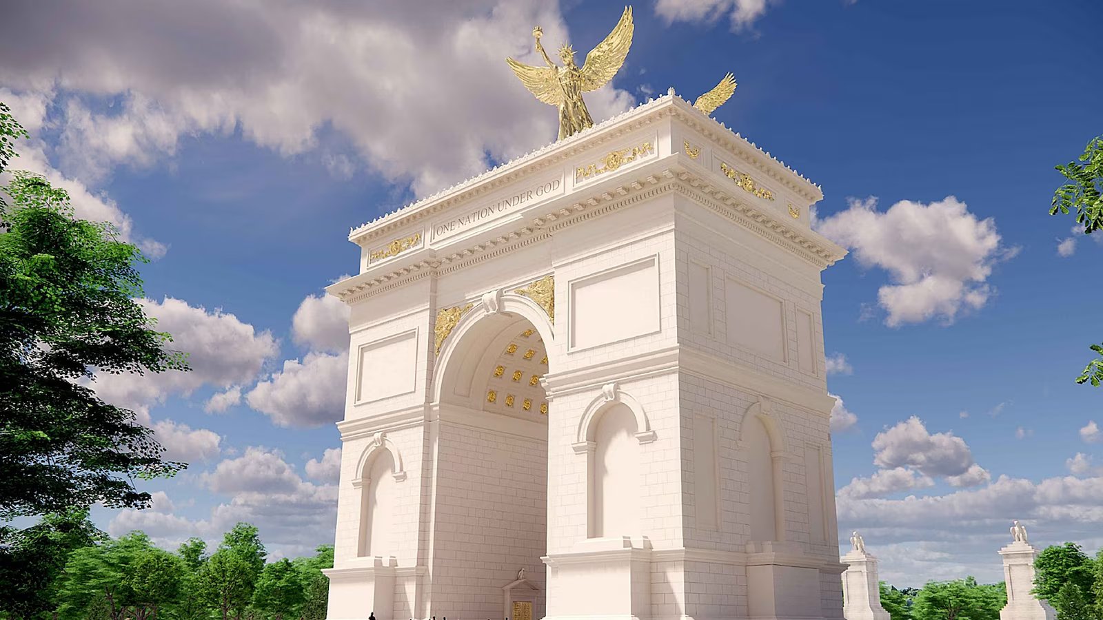 Trump’s controversial triumphal arch will have ‘adverse effects’ on landscape, administration acknowledges