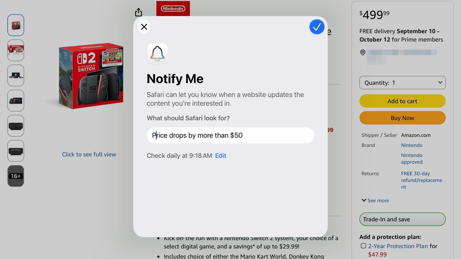How To Track Prices With Safari’s Notify Me Tool On iPhone, iPad And Mac