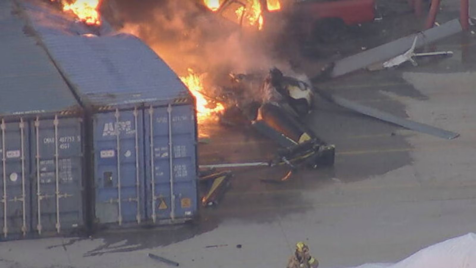 At least 1 dead after helicopter crashes in Los Angeles near site of earlier fatal bus-vehicle crash