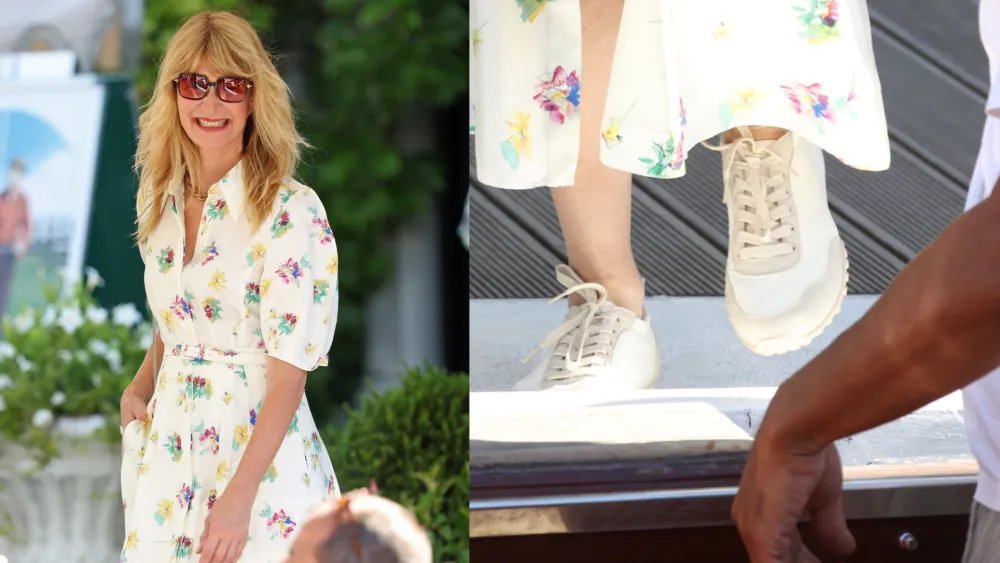 Laura Dern Brings Low-key Vivaia Sneakers to the Venice Film Festival