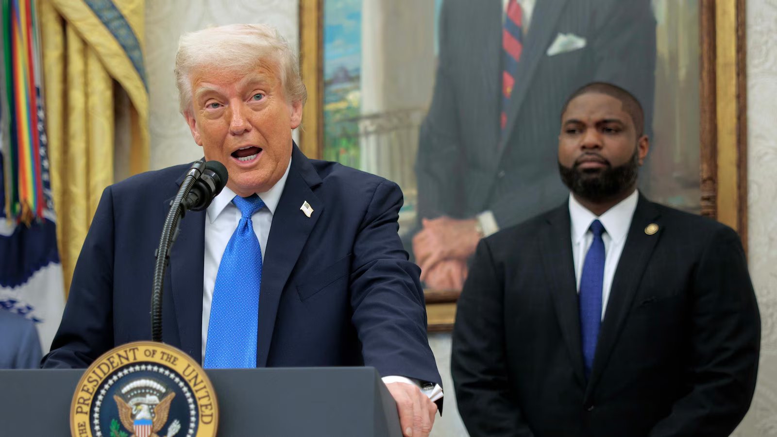 Rep. Donalds downplays Trump connection on his governor campaign website