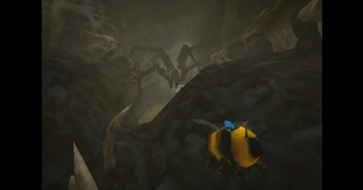 Low poly horror Tumblebee combines the joy of tumbling bees with the not-joy of being chased by huge spiders