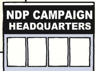 Adrian Raeside cartoon: The perfect slogan for the NDP re-election campaign