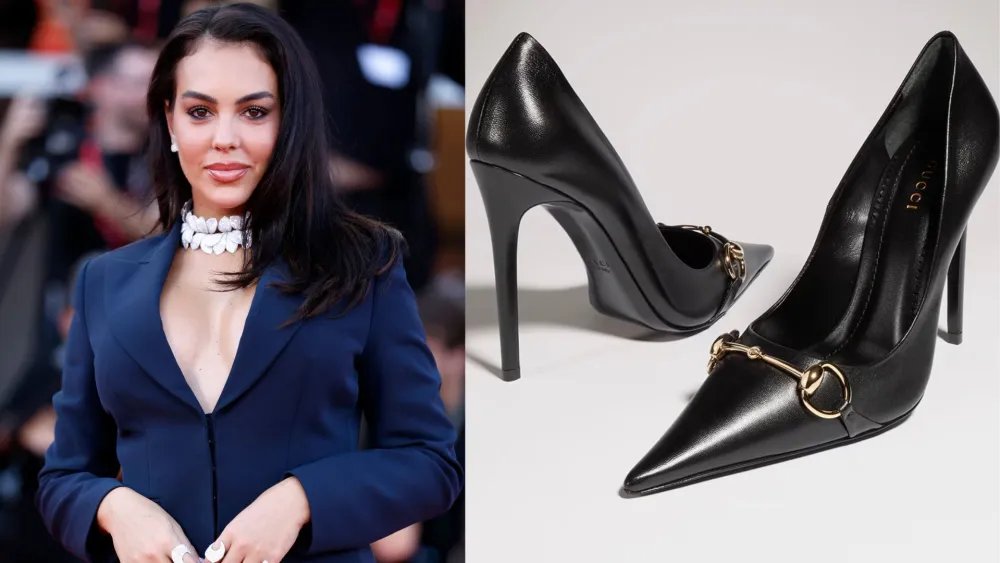 Georgina Rodriguez Dons Gucci Horsebit Pumps At Venice Film Festival