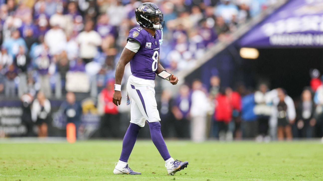 Ravens QB Lamar Jackson out; Huntley to start SNF vs. Falcons