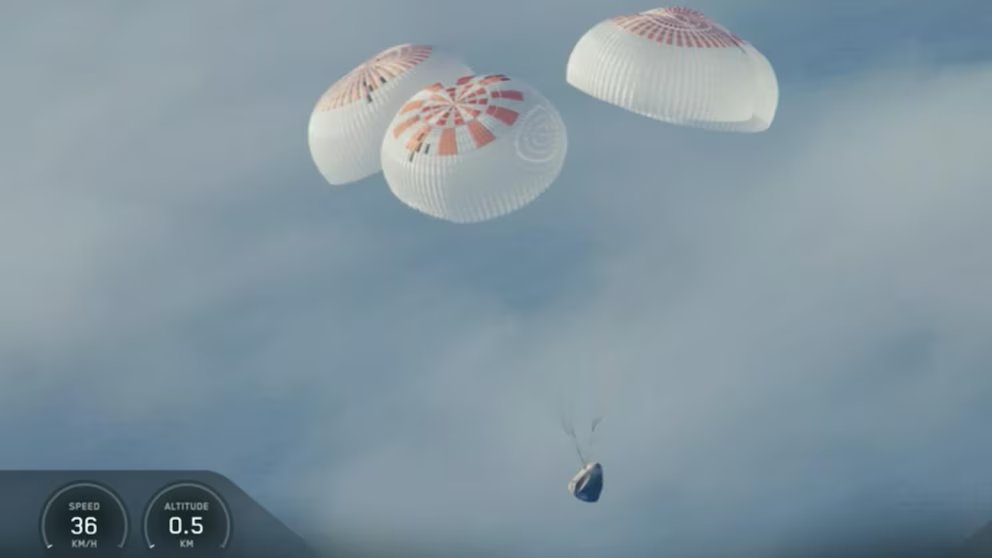 WATCH:  SpaceX Crew-12 splashes down after ISS mission