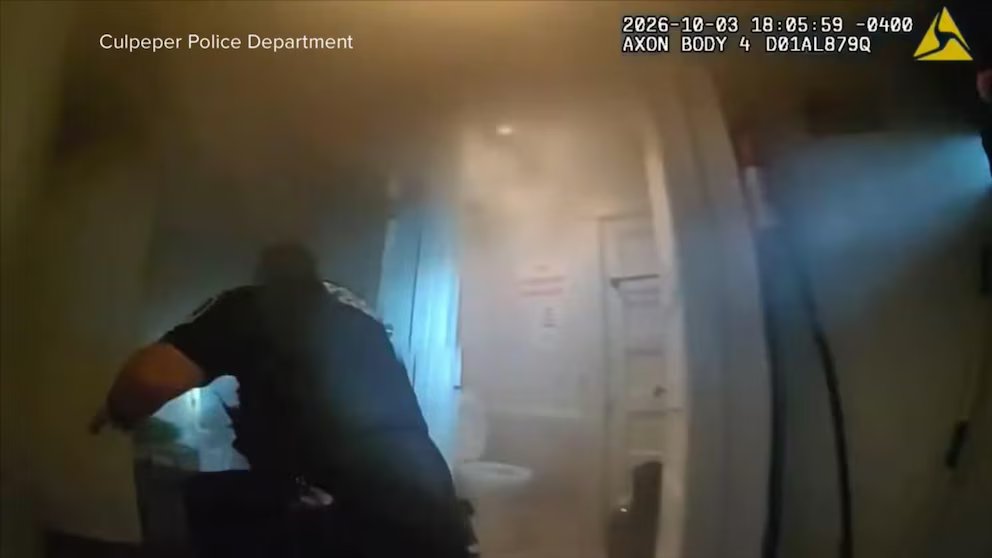 WATCH:  Video shows Virginia police's daring house fire rescue
