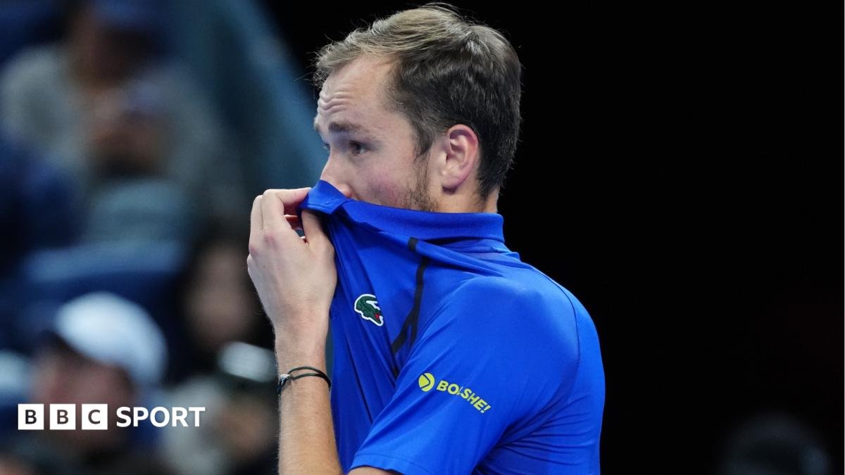 China Open: Daniil Medvedev defaulted from Novak Djokovic match after hitting spectator with ball
