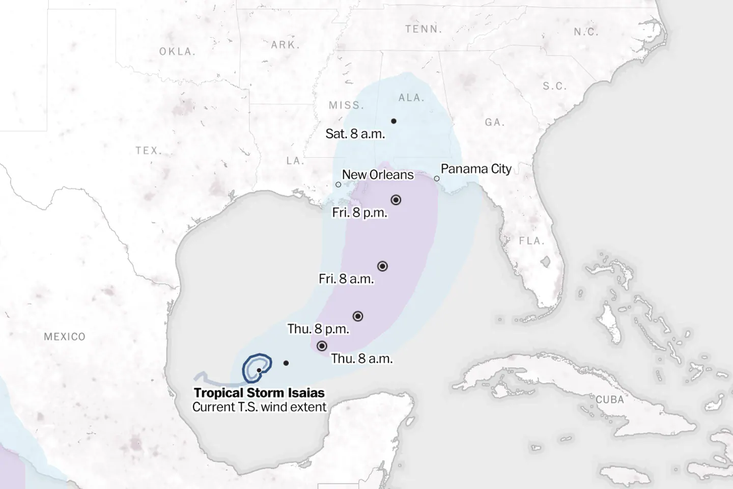 Tropical Storm Isaias tracker: Map and projected storm path