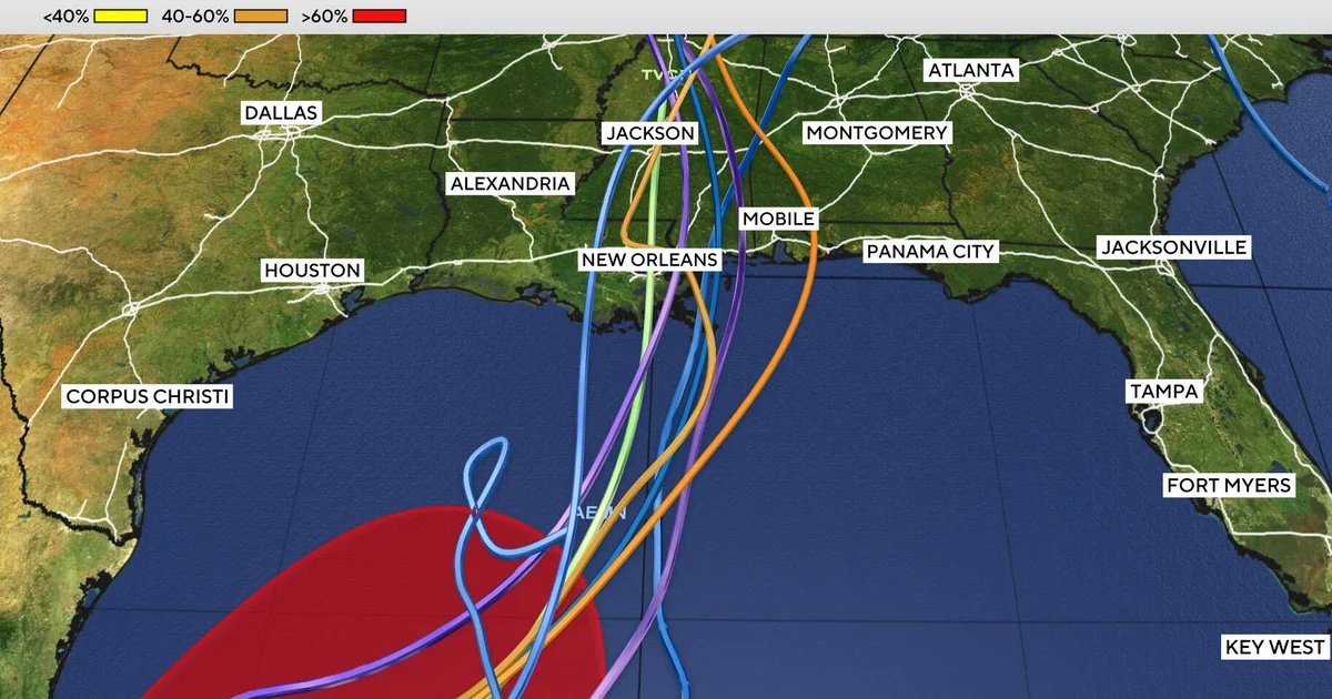 Tropical threat brewing in Gulf could impact U.S. as a hurricane this weekend. See maps, possible path.