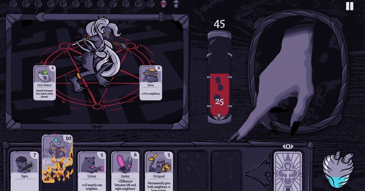 Burn With Me is a hand-drawn demon card game featuring the artist’s own hand – and also, a refreshingly finite alternative to yer Balatro-likes