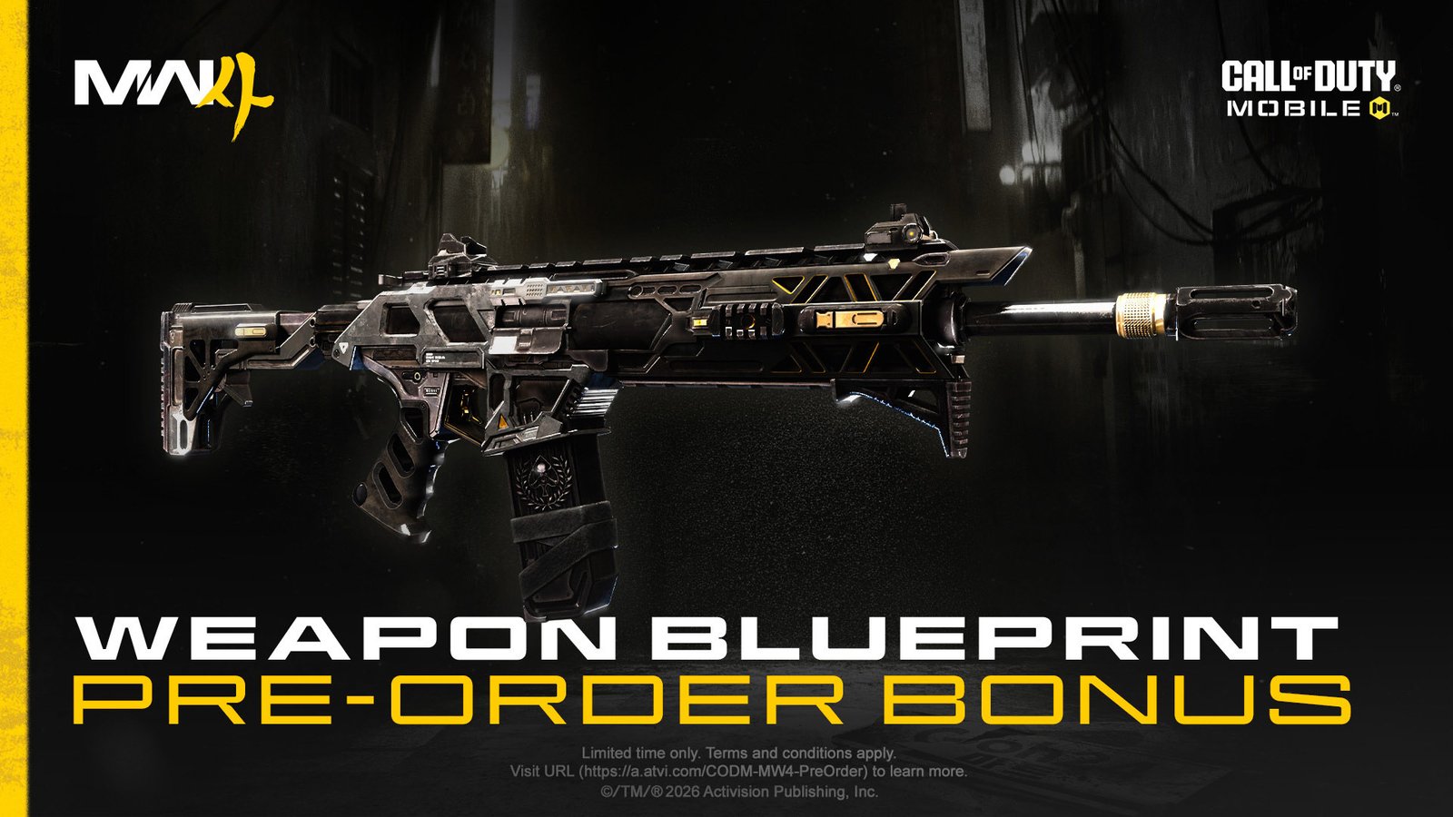 Get the Shattered Relay Weapon Blueprint in Call of Duty: Mobile as a Call of Duty: Modern Warfare 4 Pre-order Bonus