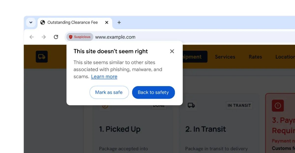 Chrome will now show a warning before you visit ‘suspicious’ sites
