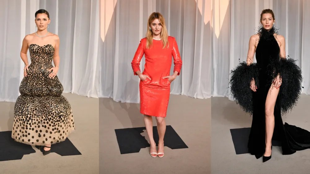 Stars Pair Classic Pumps with Thigh-High Slits at Academy Museum Gala