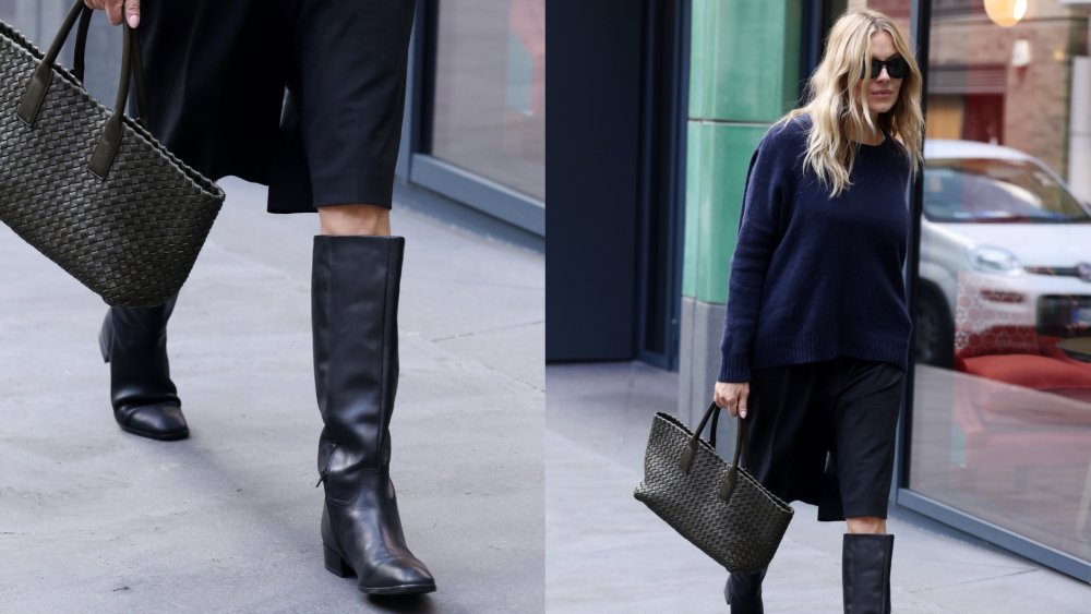 Sienna Miller Pairs Dune London Boots with Chic Fall Ensemble
