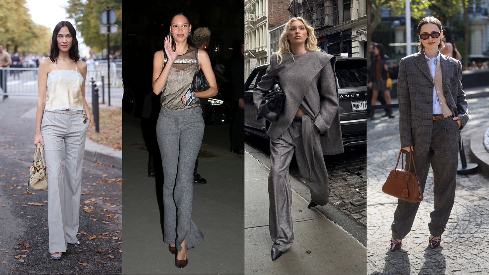 From Paris to NYC, Off-Duty Celebrities Adore Grey Trousers