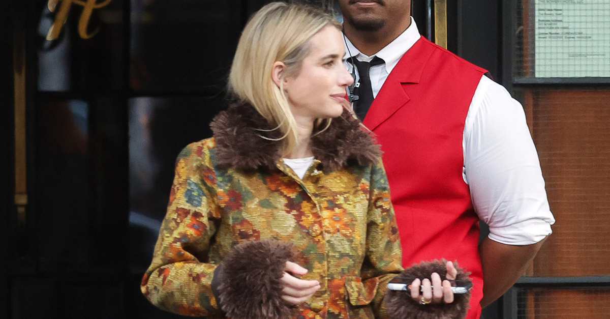 Emma Roberts Wore Black Jeans and Flat Boots With a 2026 Jacket Trend