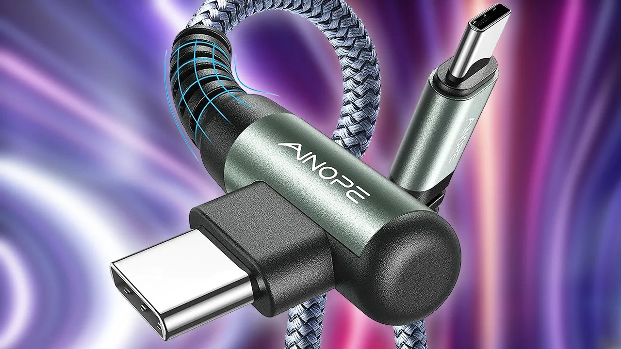 Get a 2-Pack of 6.6ft Right Angle USB-C Cables for $5 (Just $2.50 Per Cable)