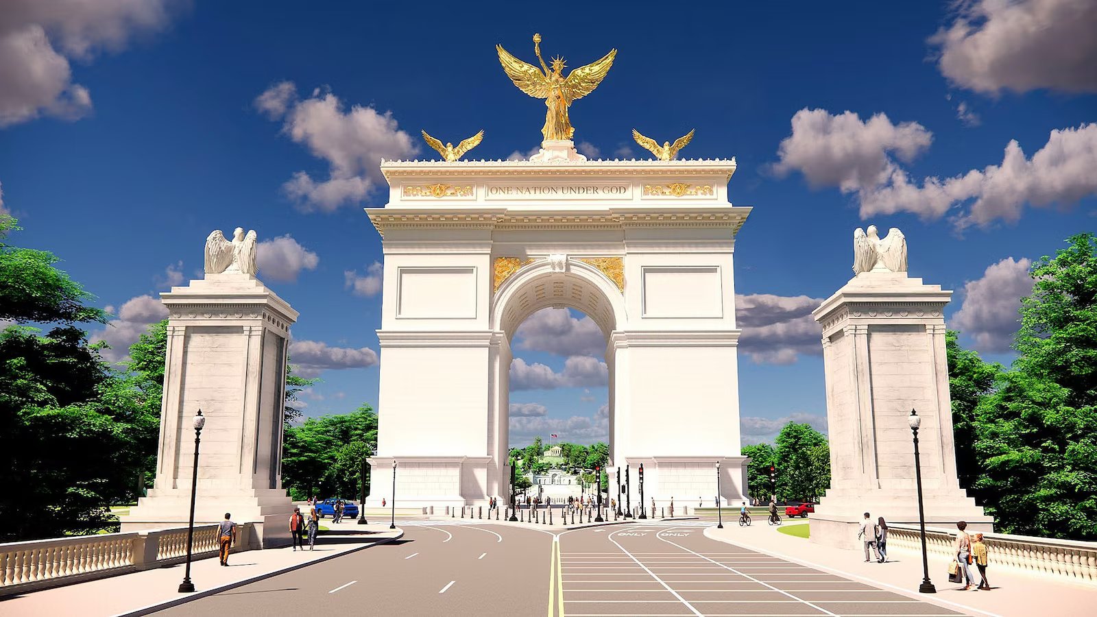 Triumphal Arch final plans submitted by Interior Department to National Capital Planning Commission
