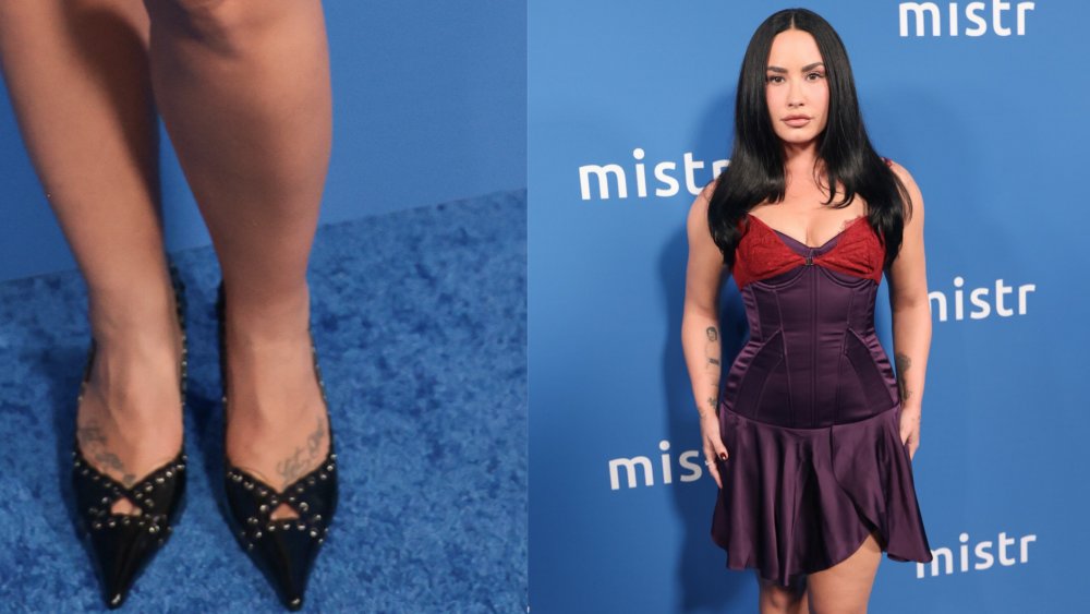 Demi Lovato Gets Edgy in Studded Black Pumps at The Abbey