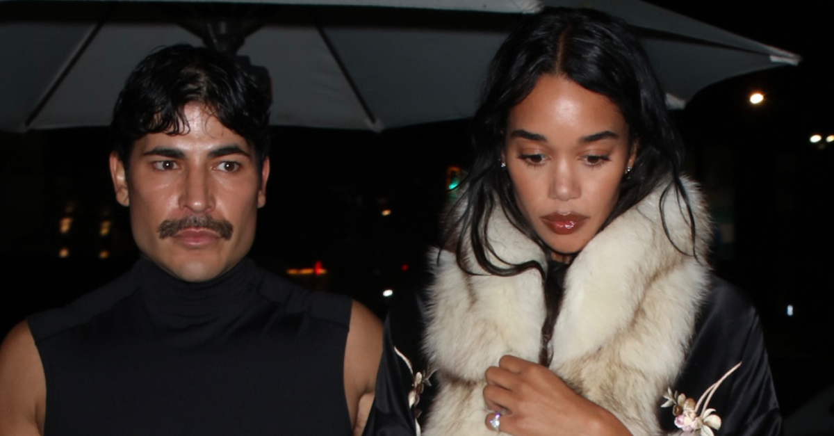 Laura Harrier Rewore This Silk Coat and Capris Look in LA and Paris