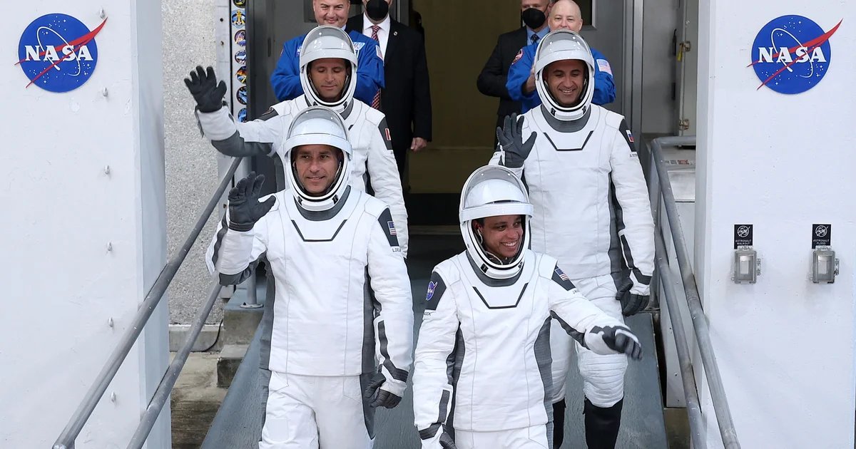 SpaceX launches crew to space station, including astronaut who’ll miss birth of 3rd child during 6-month mission