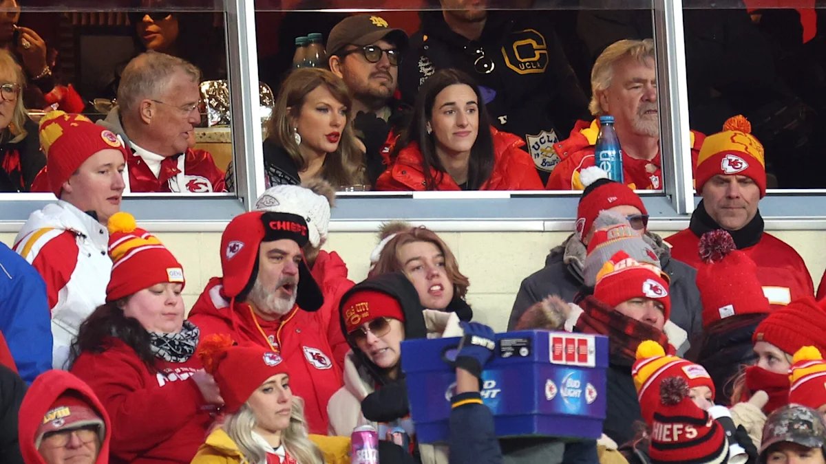 ‘Power couple’ – Fans react to Caitlin Clark and Taylor Swift watching Chiefs game together
