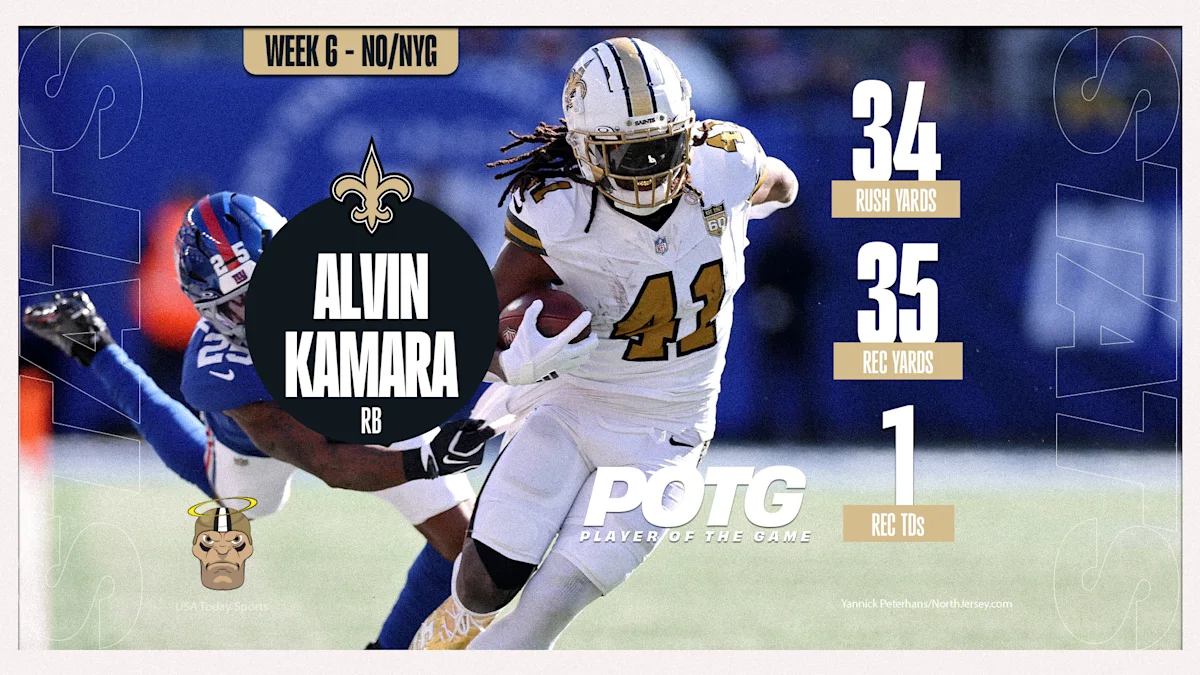 Game Balls from Saints’ thrilling Week 6 win against the Giants