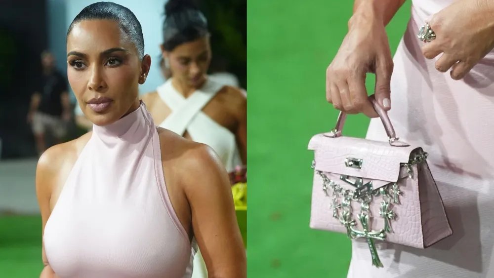Kim Kardashian Carries Hermès Bag With Chrome Hearts Embellishment