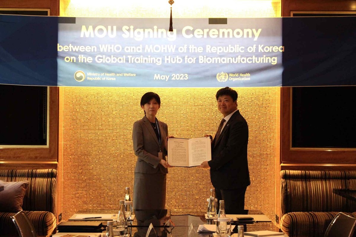 WHO and Republic of Korea sign landmark agreement to boost biomanufacturing capacity