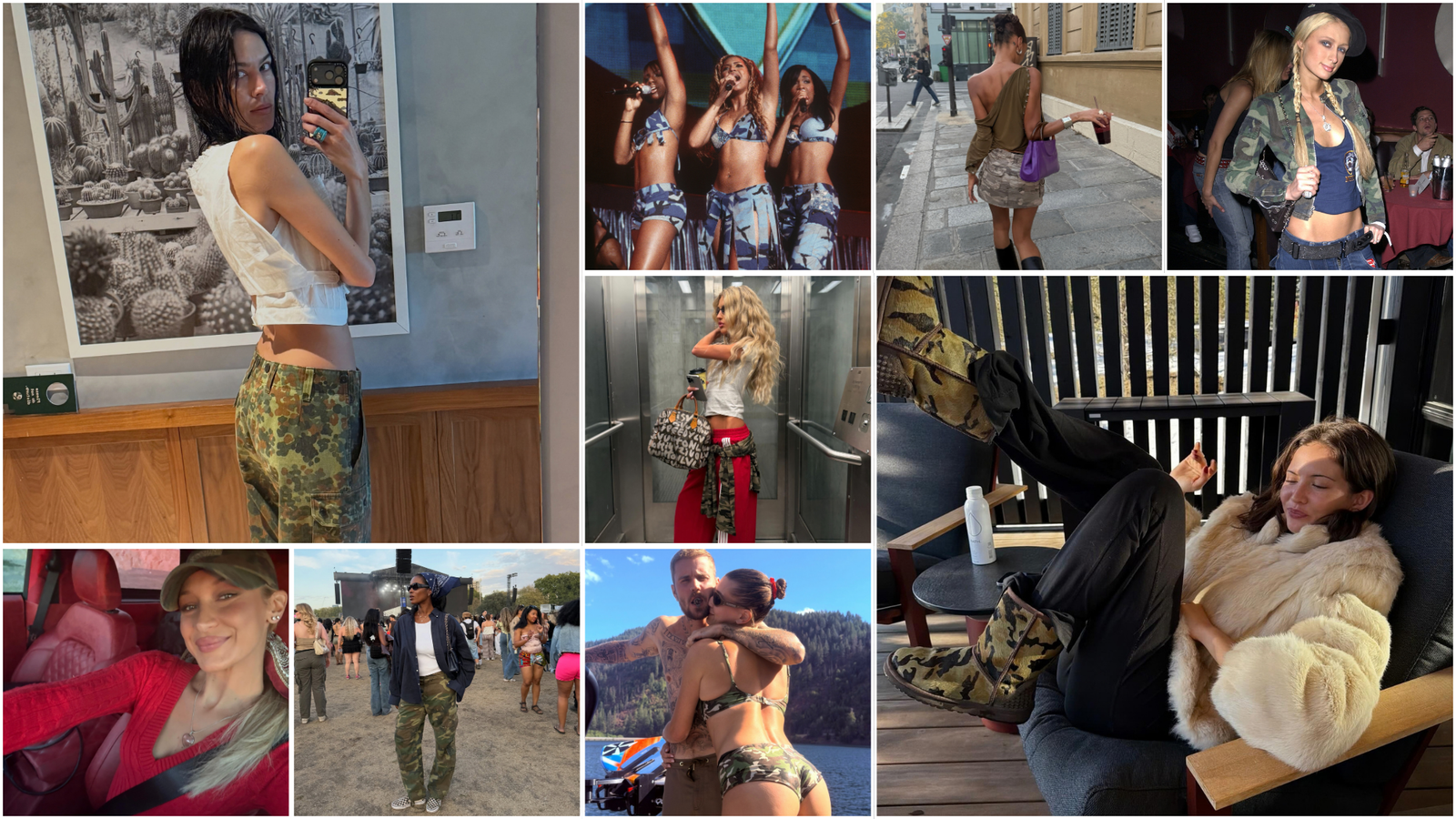 Camo Print Is Back, Say Alexa Chung, Bella Hadid and Hailey Bieber.